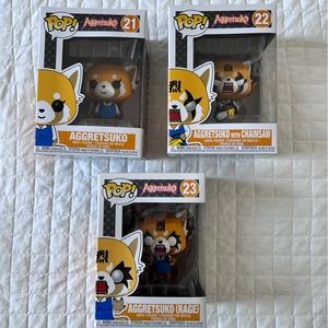 3 different Aggretsuko Funko Pop Vinyl Figure!